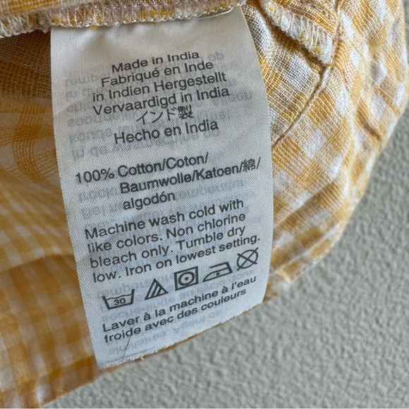 Madewell Gathered Pajama Cami Top Saffron Gingham Yellow Tank PJs - Picture 9 of 9